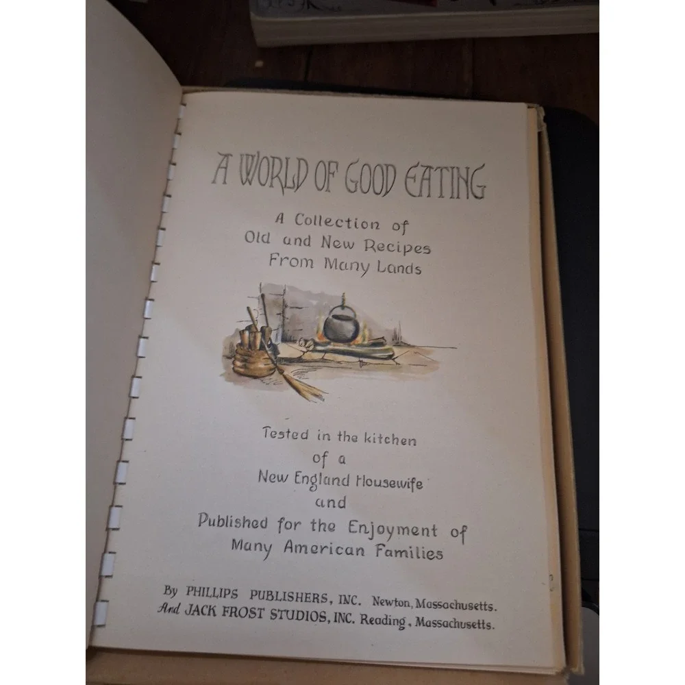 Vintage 1951 A World of Good Eating Cookbook Heloise Frost Recipes with Box
